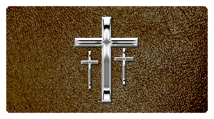 DSC700 517 SL SH BR Silver 3 Crosses Shimmer Brown Background